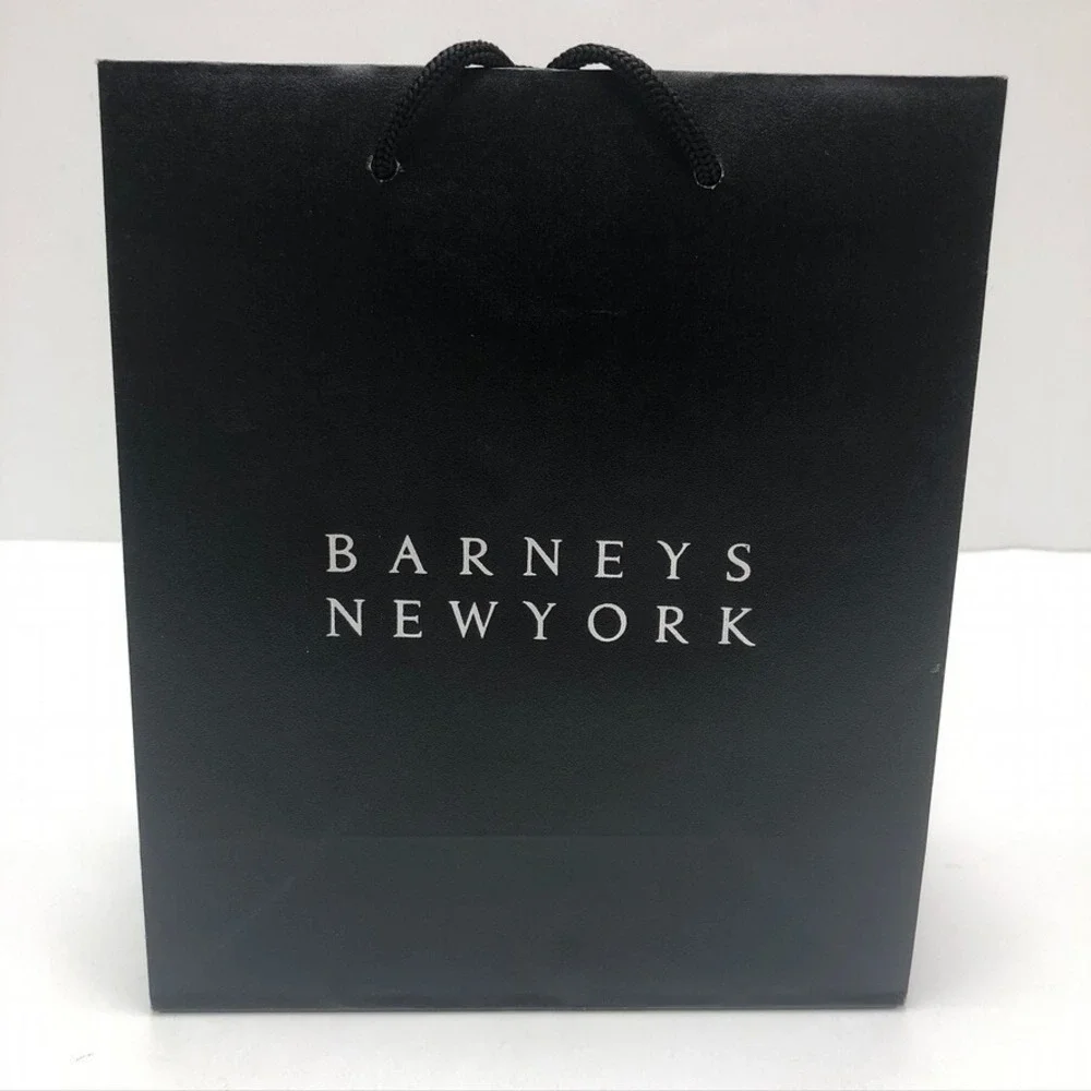 Barneys New York Authentic Black Gift Paper Shopping Bag 8x9.5x4